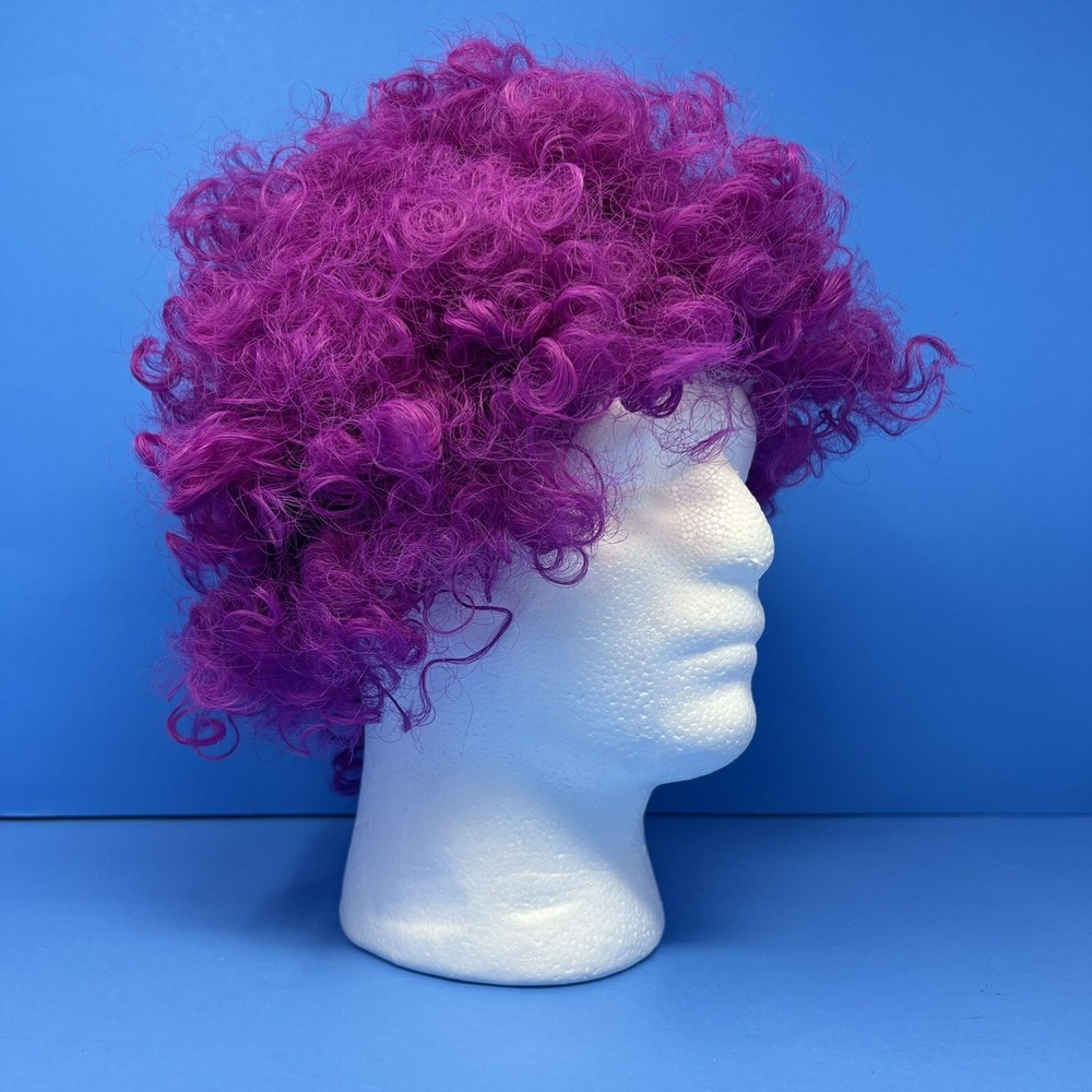 Halloween Clown Costume Wig Purple Afro 60s 70s‎ Disco Clown - Picture 10 of 15